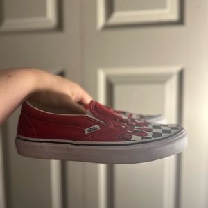 Vans checker slip on